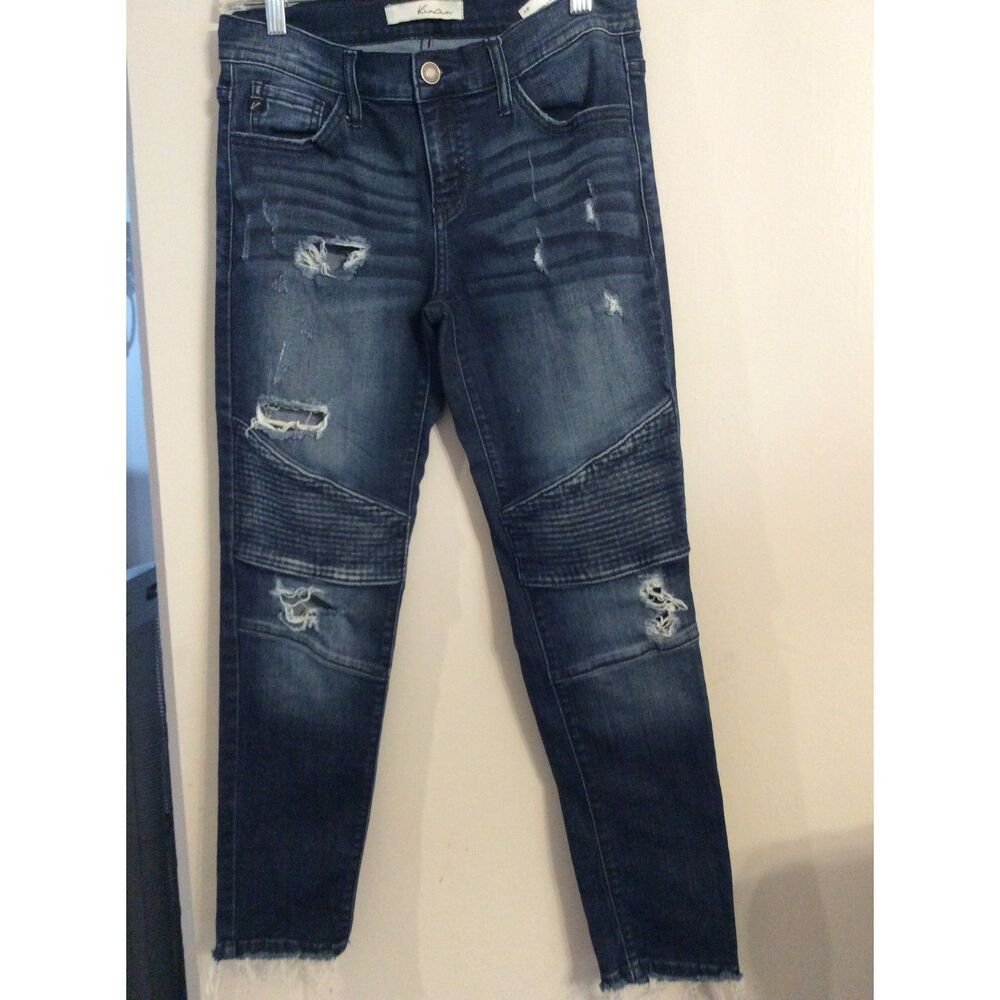 Kancan 27W Skinny Ripped Jeans Destroyed Womens Raw Hem